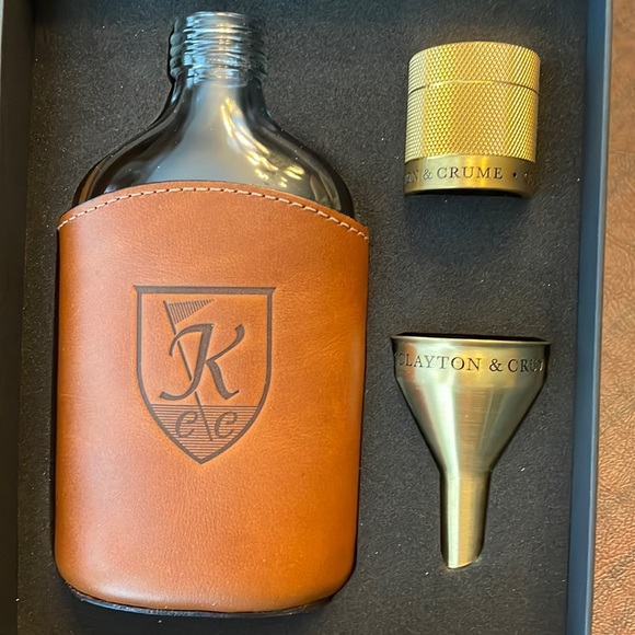 Clayton and Crume Accessories Clayton And Crume Glass Flask With Leather Wrap Poshmark